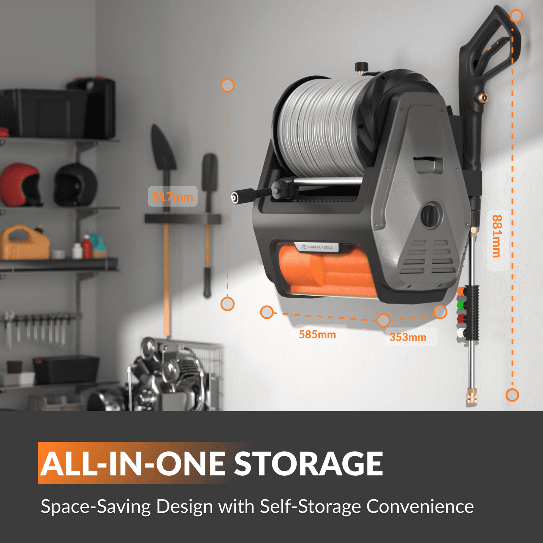 Grandfalls Retractable Pressure Washer Pro Features