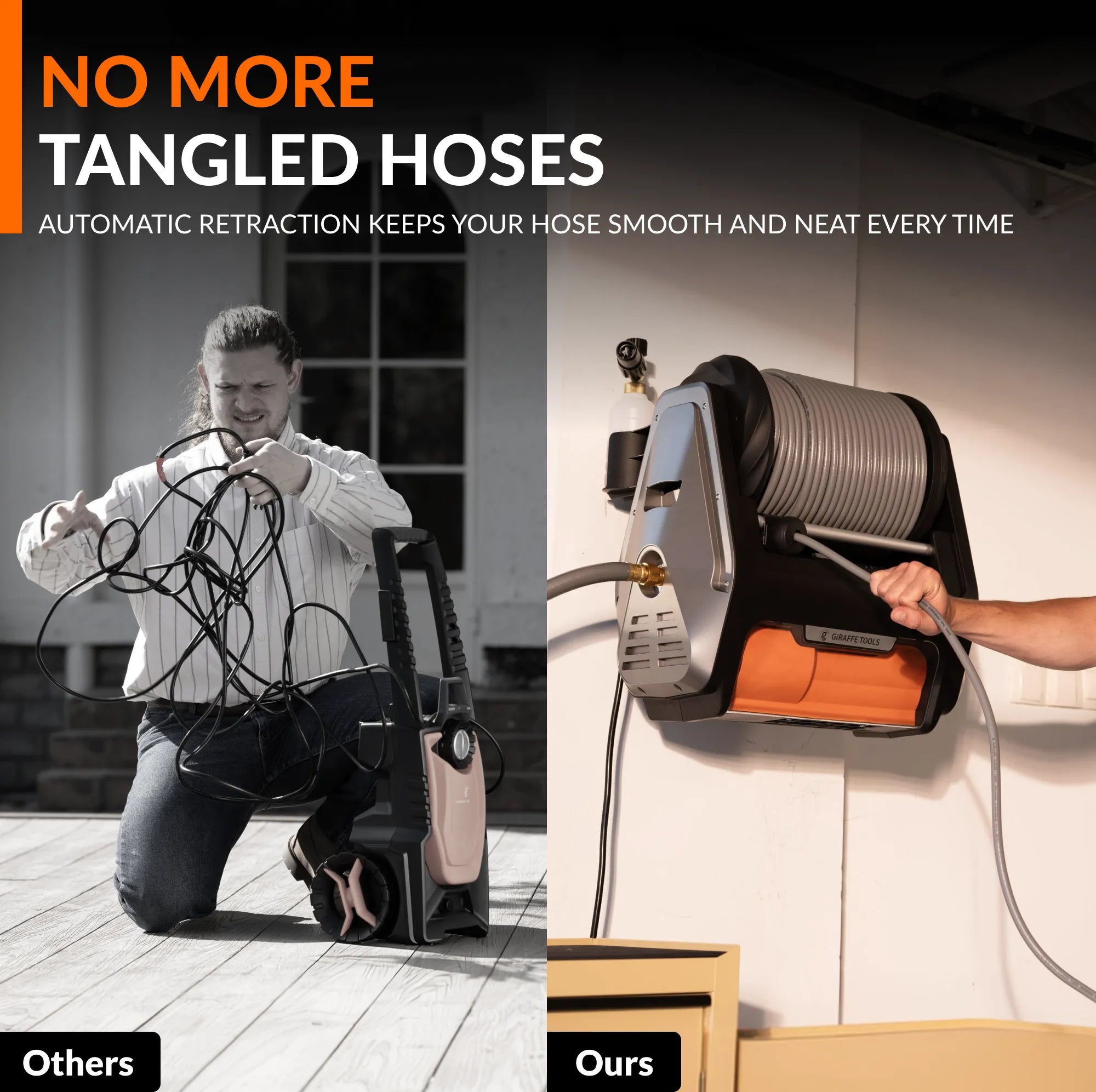 Grandfalls Retractable Pressure Washer Pro Hoses Features