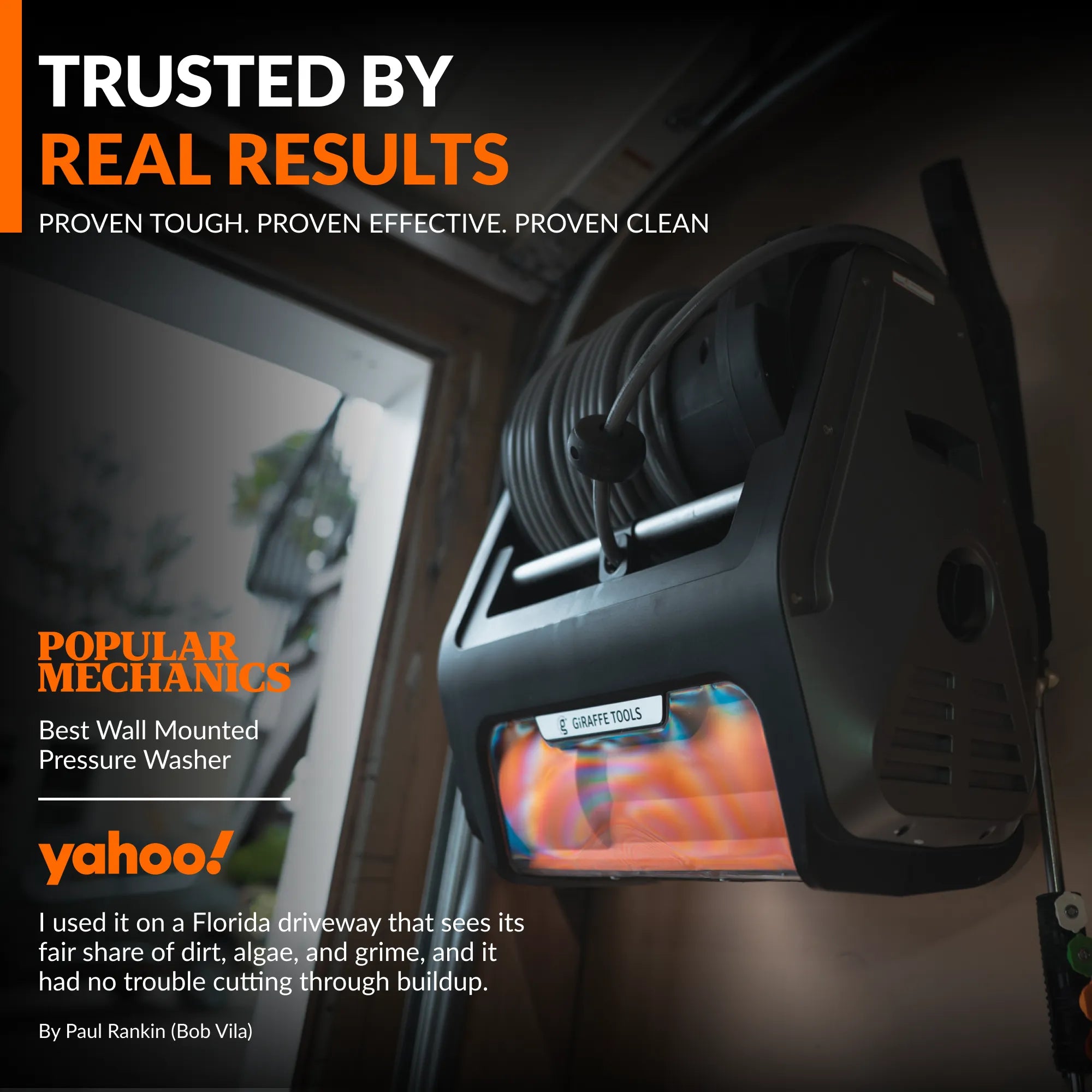 Grandfalls Retractable Pressure Washer Pro Media Endorsement Features