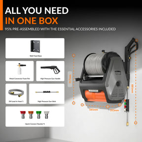 Grandfalls Retractable Pressure Washer Pro Package List Features