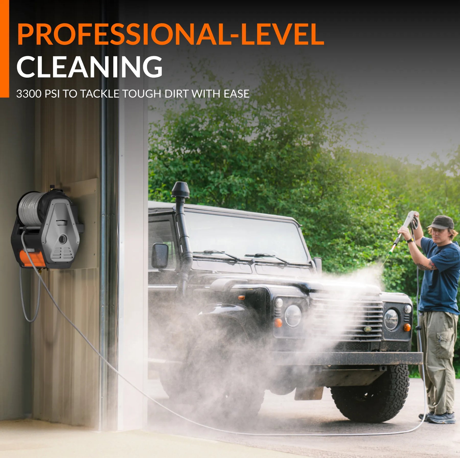 Grandfalls Retractable Pressure Washer Pro Professional Cleaning Features