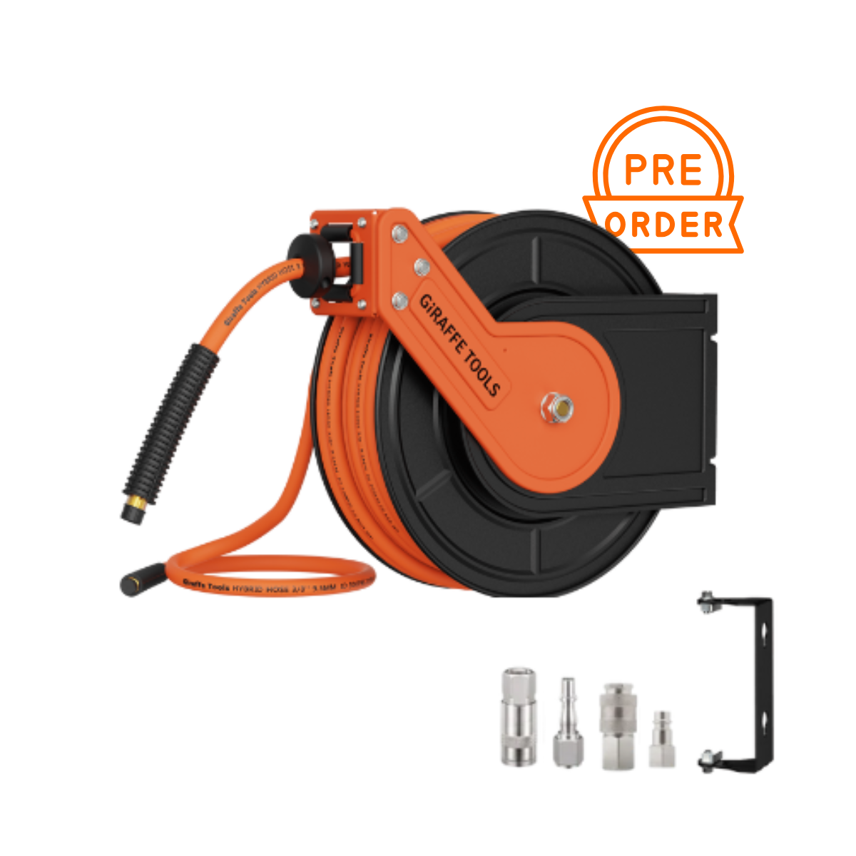 Retractable Air Hose Reel-Alloy Steel-3/8in-15m